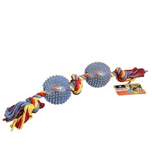 Top Paw Knot Rope with Balls Dog fetch Toy